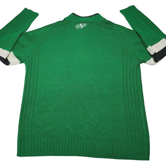 Saskatchewan Roughriders Vintage Acrylic Knit 1/4 Zip Sweater Men's Medium CFL - Picture 3 of 8